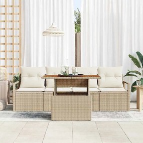 vidaXL Σετ Καναπέ Κήπου 5 pcs μπεζ και κρεμ 100 x 55 x 73 εκ