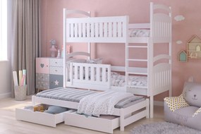 Κουκέτα VAMELY με πτυσσόμενο κρεβάτι, 2 συρτάρια, για στρώμα 90x200, λευκό 97x187x208cm-BOG7995