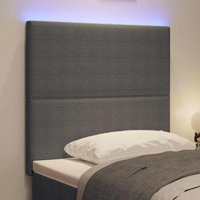 vidaXL LED κεφαλάρι Ανοιχτό γκρι 100 cm Υφασμάτινο Κορντουρά