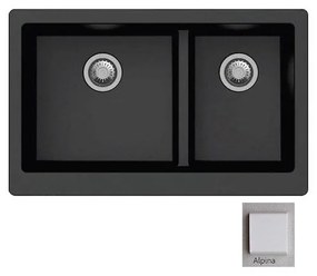 Macart Apron U-175 Υποκαθήμενος Γρανιτένιος Νεροχύτης Alpina (Λευκό) 90cm