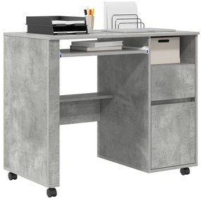 vidaXL Γραφείο Υπολογιστή Concrete Grey Γκρι concrete Μοριοσανίδα Μεσαίο