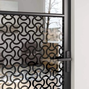 vidaXL Εσωτερική Πόρτα Μαύρο 76 x 201.5 cm Tempered γυαλί, Αλουμίνιο