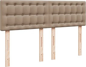 vidaXL Κρεβάτι Boxspring με Στρώμα Καπουτσίνο 160x200εκ.από Συνθ.Δέρμα