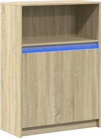 vidaXL Ντουλάπι με Φώτα LED Sonoma Δρυς 72x34x100εκ Επεξεργασμένο Ξύλο