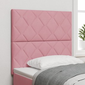 vidaXL LED Κεφαλάρι Σχεδίασης Ροζ 100 εκ. Βελούδο