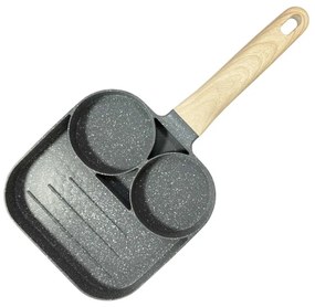 Synamore Τηγάνι Με 3 Θέσεις 17x17cm - Multi-Functional Breakfast Frying Pan