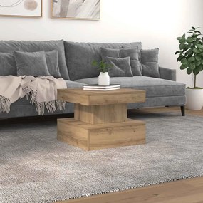 vidaXL Τραπεζάκι Σαλονιού με LED Αρτισιανή Δρυς 50 x 50 x 40 εκ.