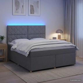 vidaXL Κρεβάτι box spring με στρώμα Ανοιχτό γκρι 140 x 200 cm Ύφασμα