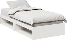 vidaXL Κρεβάτι ημέρας χωρίς στρώμα Λευκό 100x200 cm Στερεό ξύλο πεύκο