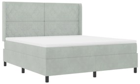 vidaXL Κρεβάτι με Στρώμα Light Grey 180x200 cm Βελούδο