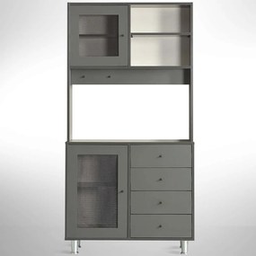 Ντουλάπι Κουζίνας Grano 801CMY5417 96x40x187cm Anthracite Μοριοσανίδα
