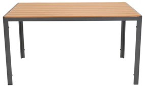 Τραπέζι Nares αλουμίνιο ανθρακί-plywood φυσικό 140x80x72.5εκ