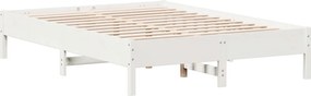 vidaXL Σκελετός Κρεβ. Χωρίς Στρώμα Λευκό 140x190 εκ Μασίφ Πεύκο