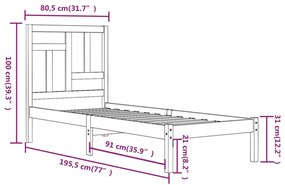 ΠΛΑΙΣΙΟ ΚΡΕΒΑΤΙΟΥ ΜΑΥΡΟ 75X190 ΕΚ. ΜΑΣΙΦ ΞΥΛΟ 2FT6 SMALL SINGLE 3104507