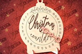 Σετ των 2 Intra απο ξύλο plywood 3mm-4mm πάχος Χριστουγεννιάτικη αντίστροφη μέτρηση με λέιζερ | CNC Δίασταση 15x15 cm INTRAFABR-80857292