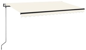 vidaXL Τέντα Αυτόματη με LED &amp; Αισθητήρα Ανέμου Κρεμ 450 x 350 εκ.