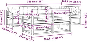 vidaXL Σειρά Καναπέ Εξωτερικού 6 pcs Λευκό και Μπεζ Πολυεστέρας