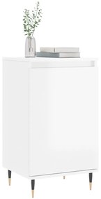 Συρταριέρα Γυαλιστερή Λευκή 40 x 35 x 70 εκ. από Επεξεργ. Ξύλο - Γκρι