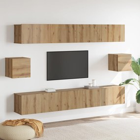 vidaXL Set καμπίνων τηλεόρασης 6 τεμαχίων Καρυδιά Επεξεργασμένο ξύλο