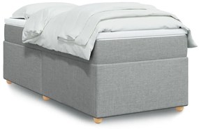 Κρεβάτι Boxspring με Στρώμα Ανοιχτό Γκρι 80x200 εκ. Υφασμάτινο