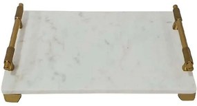 Δίσκος Σερβιρίσματος GET405 38x23x8cm White-Gold Espiel Metal,Marble