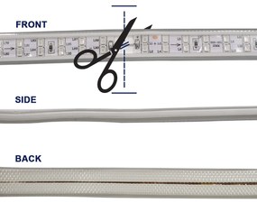 GloboStar® 70516 Wide Ταινία Διπλής Σειράς Epistar LED SMD 2835 1m 24W/m 180LED/m 3144lm/m 120° DC 230V Αδιάβροχη IP68 Μπλε Dimmable