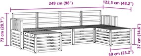 vidaXL Σειρά Καναπέ Εξωτερικού 5 τμχ. 6-θέσια Λευκό