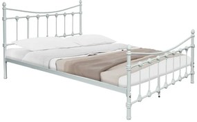 Κρεβάτι Beowulf pakoworld λευκό μεταλλικό 150x200x102εκ