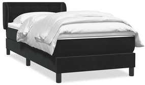 vidaXL Κρεβάτι Boxspring με Στρώμα Μαύρο 90x220 εκ. Βελούδινο