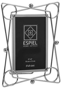 Κορνίζα Επιτραπέζια Μεταλλική FAM401 10x15cm Silver Espiel Metal