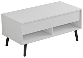 Τραπέζι σαλονιού Skyfi πολυμορφικό λευκό-μαύρο 100x60x45εκ Υλικό: CLIPBOARD WITH MELAMINE 15mm 230-000022