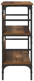 vidaXL Τραπέζι κονσόλας με ράφι Παλαιό ξύλο 100 x 32 x 75 εκ
