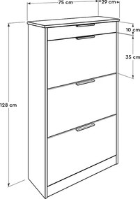 Παπουτσοθήκη Flat Megapap 18 ζεύγων χρώμα καρυδί 75x29x128εκ.