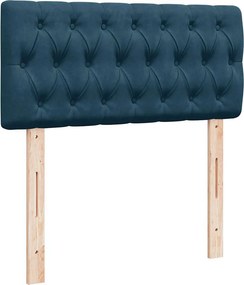 vidaXL Κρεβάτι Boxspring με Στρώμα Μπλε 90x200 εκ. Βελούδινο