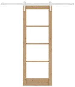vidaXL Ολισθητή Πόρτα Καφέ 73.5 x 198.5 εκ. Ξύλο και μέταλλο
