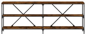 vidaXL Τραπέζι Κονσόλα Καπνιστή Δρυς 200x30x75 εκ. Επεξ. Ξύλο/Σίδηρος
