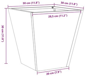 Ζαρντινιέρα Κήπου 30x30x30 εκ. Ανοξείδωτο Ατσάλι - ανοιχτό γκρι