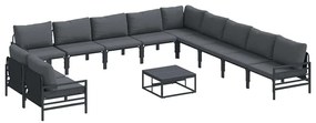 vidaXL Σετ Καναπέ Κήπου 12 pcs Ανθρακί Ατσάλι