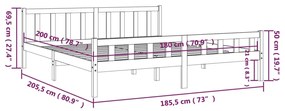 ΠΛΑΙΣΙΟ ΚΡΕΒΑΤΙΟΥ ΓΚΡΙ 180 X 200 ΕΚ. ΜΑΣΙΦ ΞΥΛΟ 6FT SUPER KING 810696