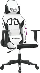 vidaXL Καρέκλα Gaming Λευκό/Μαύρο από Συνθετικό Δέρμα