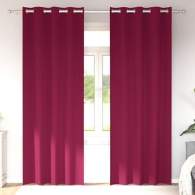 vidaXL Κουρτίνες με κουρτίνες 2 pcs Κόκκινο 225 x 140 εκ. Πολυεστέρας
