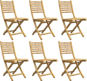 vidaXL Πτυσσόμενες Καρέκλες 6 τεμ. 43x54x88 εκ. Μπαμπού