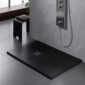 Ντουζιέρα παραλληλόγραμμη - Sirene Slate-Mauro - Mat-140 x 80 εκ.