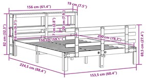 ΠΛΑΙΣΙΟ ΚΡΕΒΑΤΙΟΥ ΚΕΦΑΛΑΡΙ ΛΕΥΚΟ 150X200ΕΚ ΜΑΣΙΦ ΠΕΥΚΟ 3306115