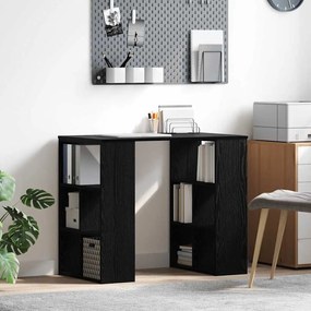 vidaXL Γραφείο με ράφι Μαύρη δρυς 90 x 50 x 75 εκ. Επεξεργασμένο ξύλο