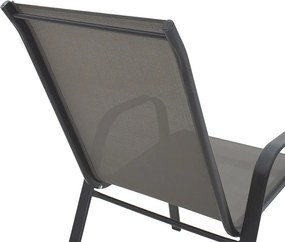 Πολυθρόνα κήπου Calan pakoworld μέταλλο γκρι-textilene γκρι