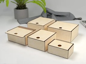 Intra NIRO Ξύλινο Πολυτελές Κουτί Οργάνωσης με Tετράγωνο με Συρόμενο Καπάκι  - 40x42x13 cm Box02-00226