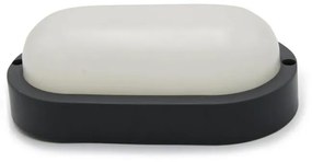Adeleq Απλίκα PC Οβάλ 16x9cm LED 8W 4000K IP54 Γκρι Σκούρο 21-1600811