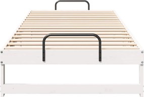 vidaXL Σκελετός Κρεβατιού Λευκό 100 x 220 cm Στερεά ξυλεία πεύκου