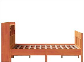 vidaXL Σκελετός Κρεβ. Χωρίς Στρώμα Καφέ Κεριού 135x190 εκ Μασίφ Πεύκο